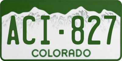 CO license plate ACI827