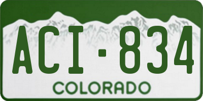 CO license plate ACI834