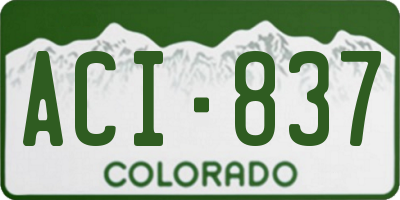 CO license plate ACI837