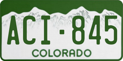 CO license plate ACI845