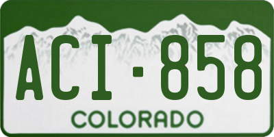 CO license plate ACI858