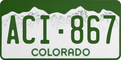 CO license plate ACI867