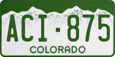CO license plate ACI875