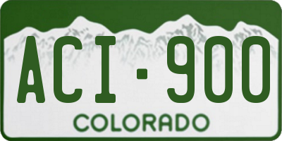 CO license plate ACI900