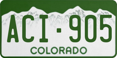 CO license plate ACI905