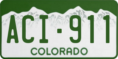 CO license plate ACI911