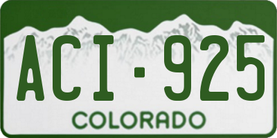 CO license plate ACI925