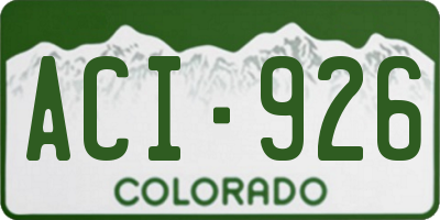 CO license plate ACI926