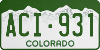 CO license plate ACI931