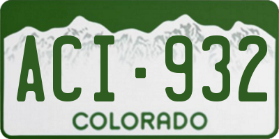 CO license plate ACI932