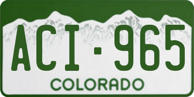 CO license plate ACI965