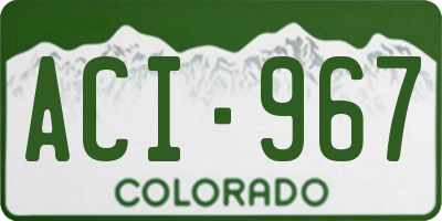 CO license plate ACI967