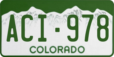 CO license plate ACI978