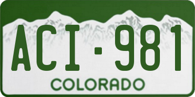 CO license plate ACI981