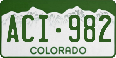 CO license plate ACI982