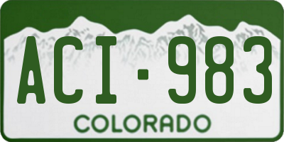 CO license plate ACI983