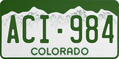 CO license plate ACI984