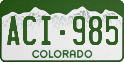 CO license plate ACI985