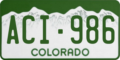 CO license plate ACI986