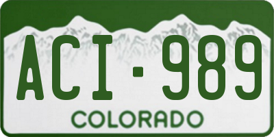 CO license plate ACI989