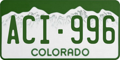 CO license plate ACI996
