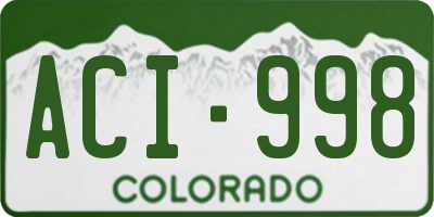 CO license plate ACI998