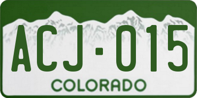 CO license plate ACJ015