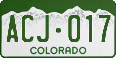 CO license plate ACJ017