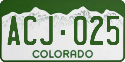 CO license plate ACJ025