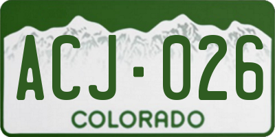 CO license plate ACJ026