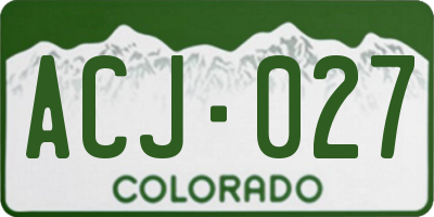 CO license plate ACJ027