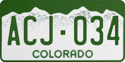 CO license plate ACJ034