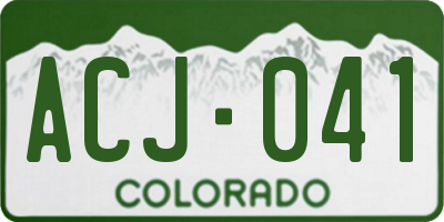 CO license plate ACJ041