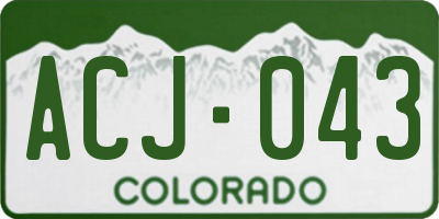 CO license plate ACJ043