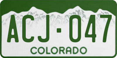 CO license plate ACJ047