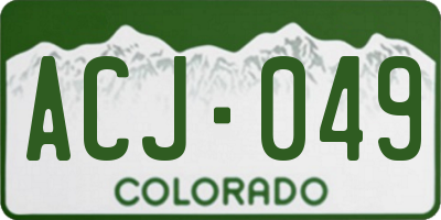 CO license plate ACJ049