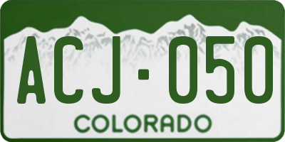 CO license plate ACJ050
