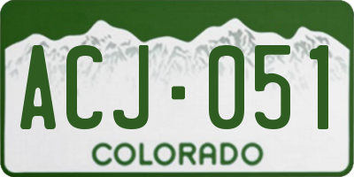 CO license plate ACJ051