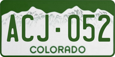 CO license plate ACJ052
