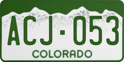 CO license plate ACJ053