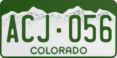 CO license plate ACJ056