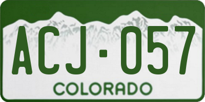 CO license plate ACJ057