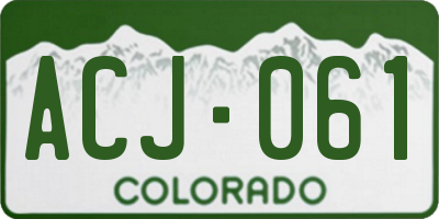 CO license plate ACJ061