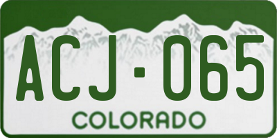CO license plate ACJ065