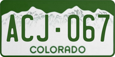 CO license plate ACJ067