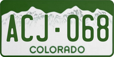 CO license plate ACJ068
