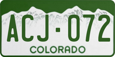 CO license plate ACJ072
