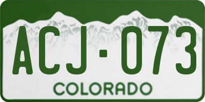 CO license plate ACJ073