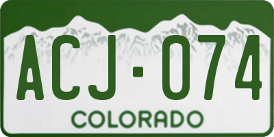 CO license plate ACJ074