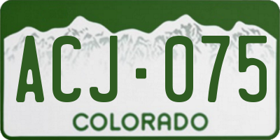 CO license plate ACJ075